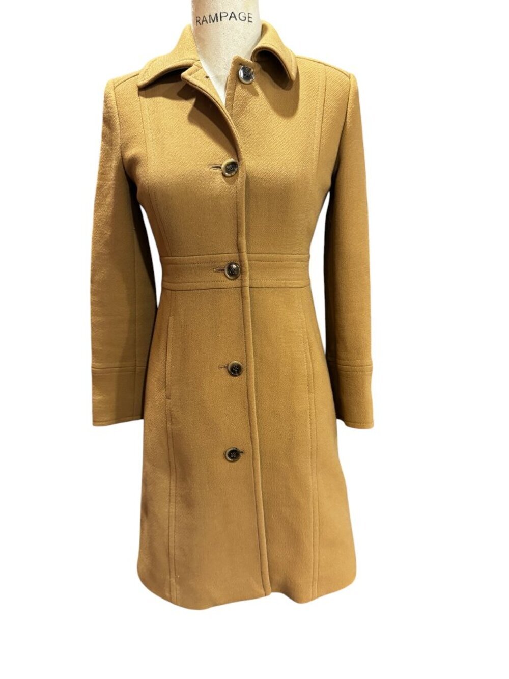 J.Crew Lady Day Coat Womens 0P Camel Beige Italian Double Cloth Wool Thinsulate - Picture 2 of 11